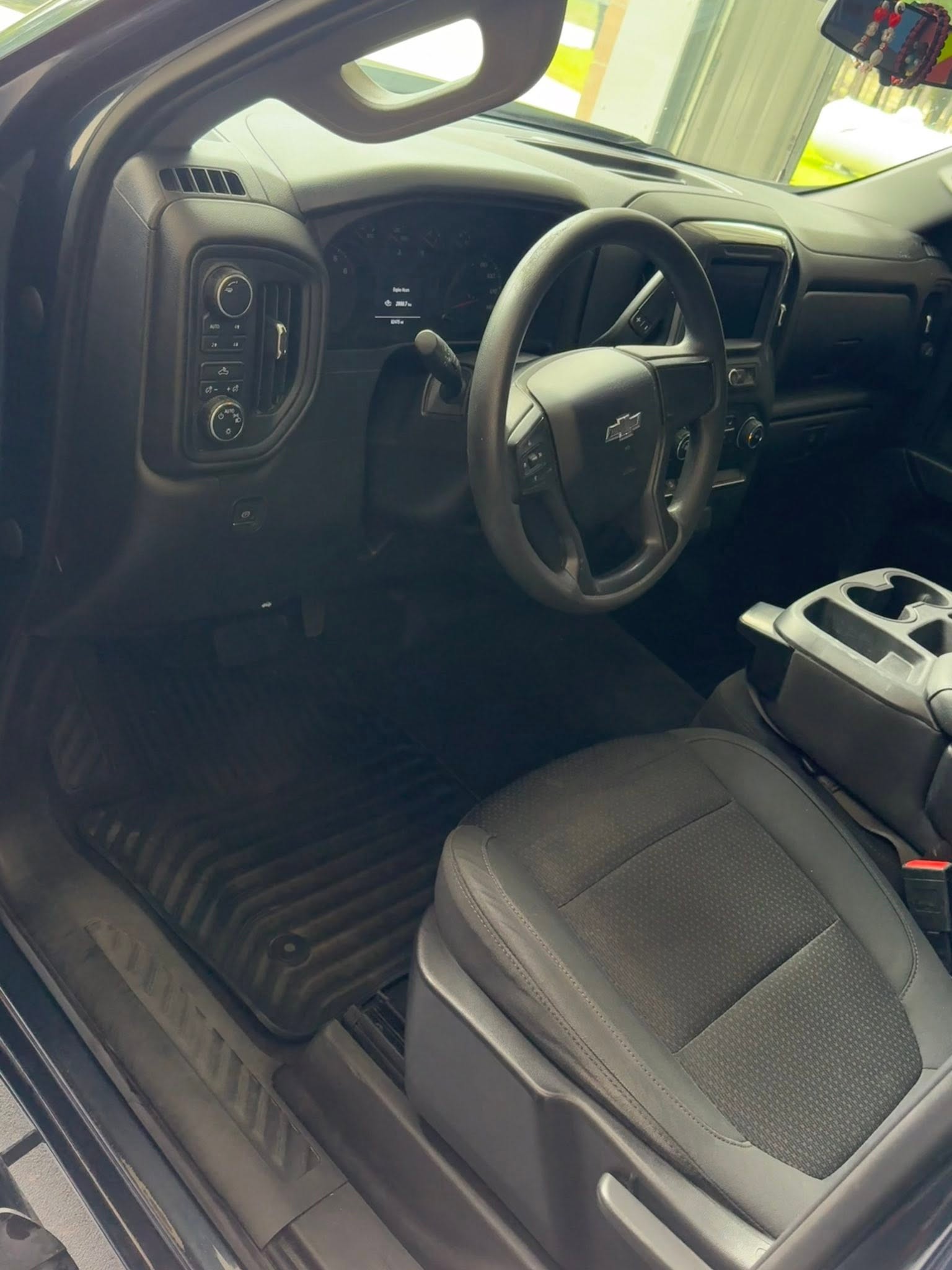Clean dashboard and floor after interior deep cleaning