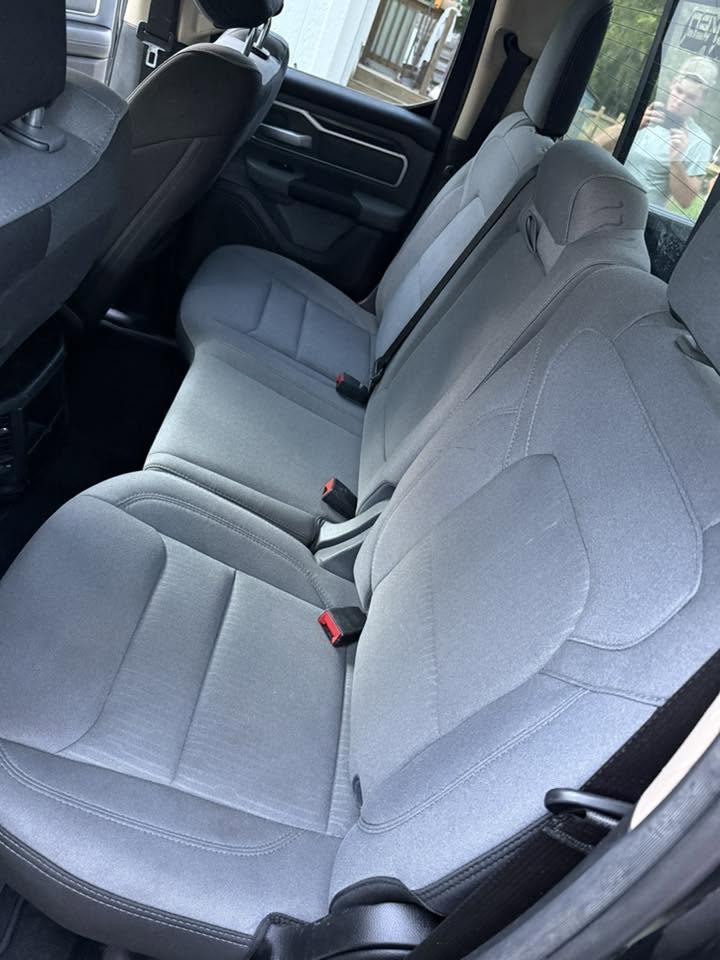 Clean truck rear seats after interior detailing